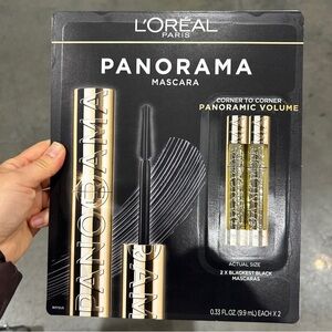 NWT L'Oreal Paris Panorama blackest black Mascara 2pcs Set